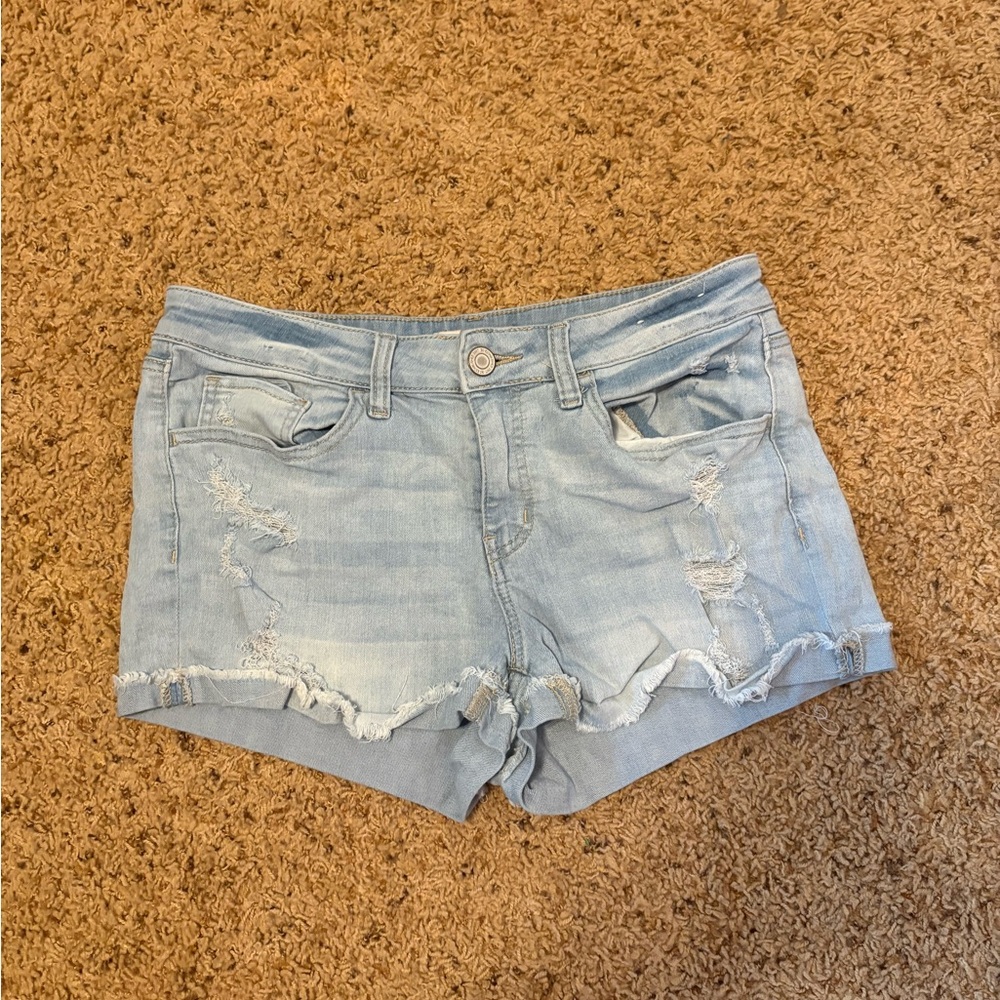 SO Light Wash Distressed Jean Shorts